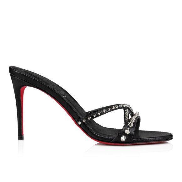 Christian Louboutin Shoes - Christian Louboutin TATOOSH SPIKES 85 Leather Mule Slide Sandal Heels Shoes